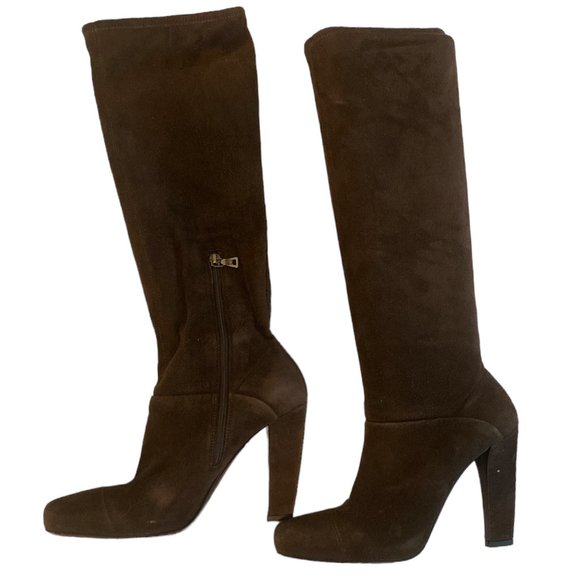 Suede Prada Boots. Beautiful deep brown color. Perfect fall boot! - Picture 1 of 5